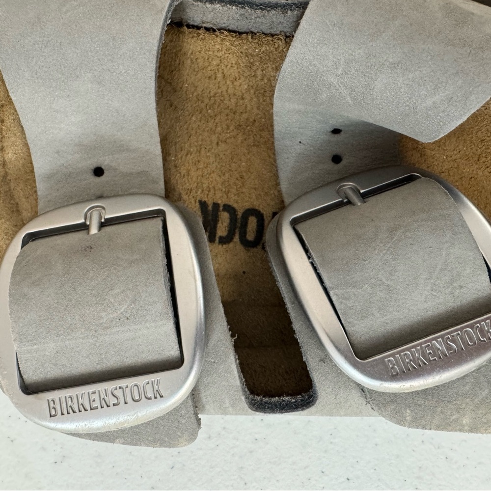 Birkenstock Sandals with Silver Buckles